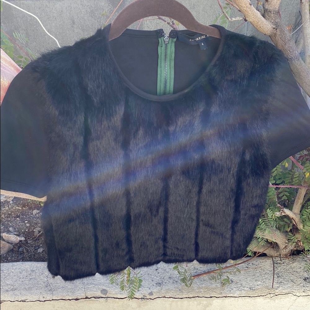 Katherine Kidd  Black Boxy Ribbed Short Sleeve Tee